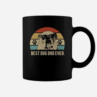 Vintage Best English Bulldog Dad Ever Fathers Day Gift Shirt Coffee Mug - Seseable