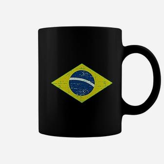 Vintage Brazil Flag Retro Style Brazilian Coffee Mug - Seseable