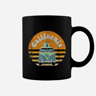 Vintage California Hippie Van Beach Surfer Coffee Mug - Seseable