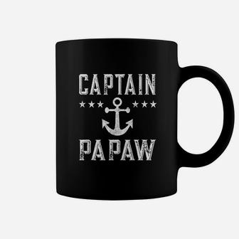 Vintage Captain Papaw Family Cruise Lake Boating Gift Coffee Mug - Seseable