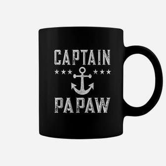Vintage Captain Papaw Family Cruise Lake Boating Gift Coffee Mug - Seseable