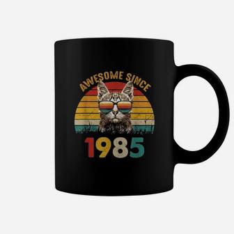 Vintage Cat 36 Years Awesome Since 1985 Coffee Mug - Seseable