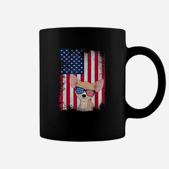 Vintage Chihuahua Dog American Usa Flag Coffee Mug - Seseable