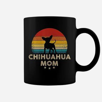 Vintage Chihuahua Mom Silhouette Retro Sunset Coffee Mug - Seseable