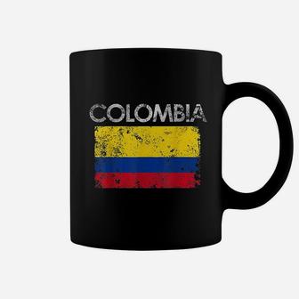 Vintage Colombia Colombian Flag Pride Gift Coffee Mug - Seseable