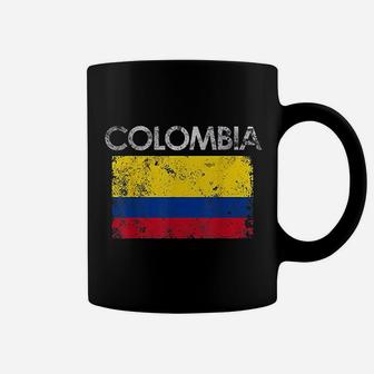 Vintage Colombia Colombian Flag Pride Gift Coffee Mug - Seseable
