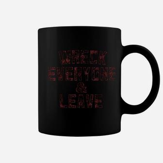 Vintage Distressed Wreck Everyone And Leave Wrestling Match Coffee Mug - Seseable
