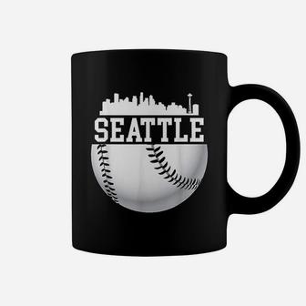 Vintage Downtown Seattle Baseball Retro Washington Coffee Mug - Seseable