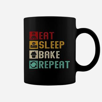 Vintage Eat Sleep Bake Repeat Funny Baking Baker Bakery Gift Coffee Mug - Seseable
