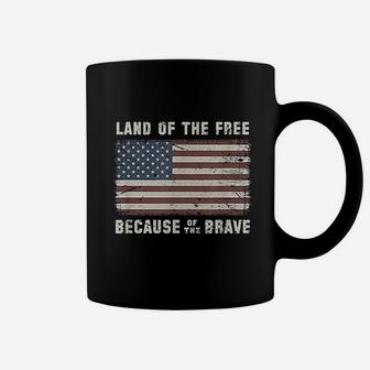 Vintage Flag Land Of The Free Because Of The Brave Coffee Mug | Seseable CA