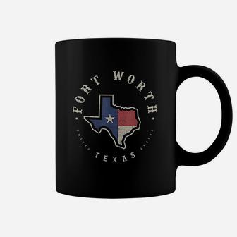 Vintage Fort Worth Texas State Flag Map Souvenir Gift Coffee Mug - Seseable