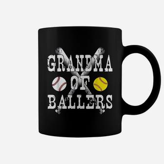 Vintage Grandma Of Ballers Funny Baseball Coffee Mug - Seseable