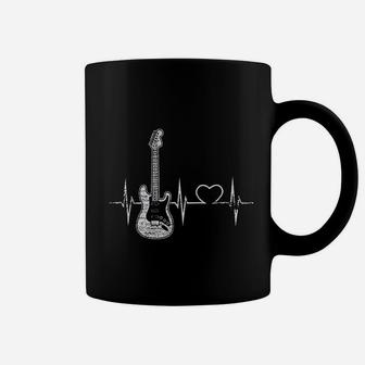 Vintage Guitarist Love Music Heart Gifts Heartbeat Guitar Coffee Mug | Seseable UK