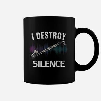 Vintage I Destroy Silence Bass Clarinet Funny Orchestra Gift Coffee Mug - Seseable