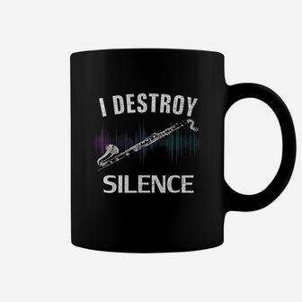 Vintage I Destroy Silence Bass Clarinet Funny Orchestra Gift Coffee Mug - Seseable