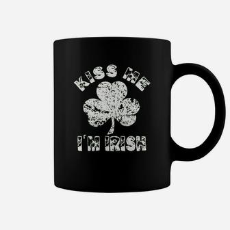 Vintage Kiss Me I Am Irish Shamrock Coffee Mug - Seseable