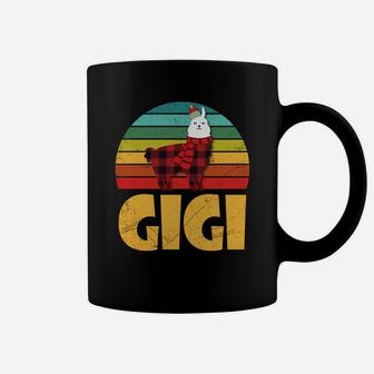 Vintage Llama Gigi Cute Plaid Gift For Grandma Coffee Mug - Seseable