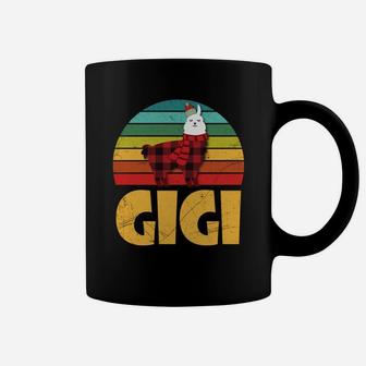 Vintage Llama Gigi Cute Plaid Gift For Grandma Coffee Mug | Seseable FR