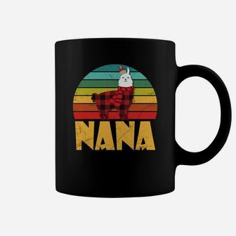 Vintage Llama Nana Cute Plaid Gift For Grandma Coffee Mug | Seseable FR