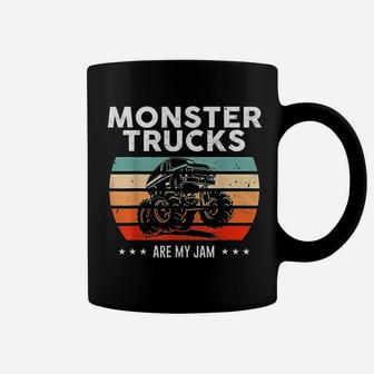 Vintage Monster Truck Are My Jam Retro Sunset Cool Engines Coffee Mug - Seseable