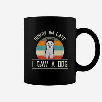 Vintage Motive For Dog Lover Gifts Sorry Im Late Coffee Mug - Seseable