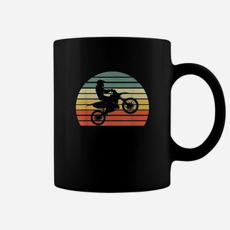 Vintage Motocross Dirt Bike Silhouette Retro Coffee Mug - Seseable