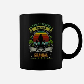 Vintage My Lucky Charms Call Me Gramma St Patricks Day Shamrock Best Gift For Grandmothers Coffee Mug - Seseable