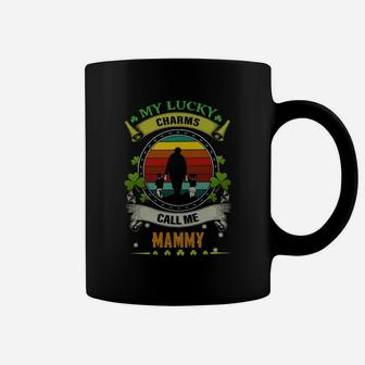 Vintage My Lucky Charms Call Me Mammy St Patricks Day Shamrock Best Gift For Grandmothers Coffee Mug - Seseable