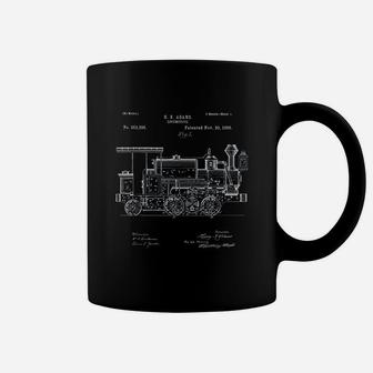 Vintage Patent Print 1886 Locomotive Steam Train Gift Coffee Mug - Seseable