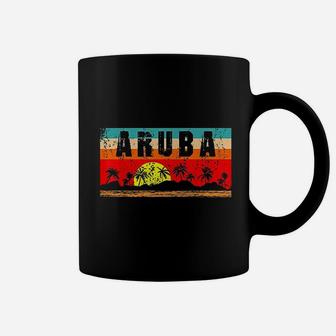 Vintage Relaxing Tropical Aruba Distressed Sandy Sunset Gift Coffee Mug - Seseable