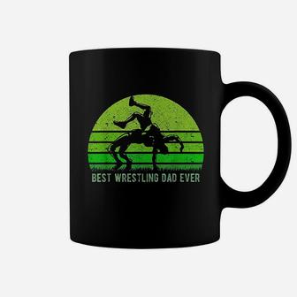 Vintage Retro Best Wrestling Dad Ever Funny Father Day Coffee Mug - Seseable
