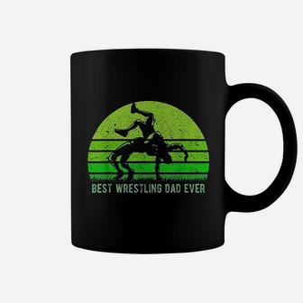 Vintage Retro Best Wrestling Dad Ever Funny Fathers Day Coffee Mug - Seseable