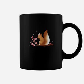Vintage Squirrel Japanese Cherry Blossom Flower Coffee Mug - Seseable