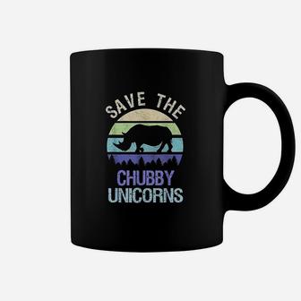 Vintage Sunset Save The Chubby Unicorns Fat Rhino Coffee Mug | Seseable CA