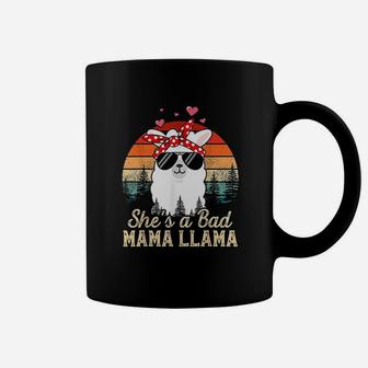Vintage Sunset Shes A Bad Mama Llama Funny Mother Day Coffee Mug - Seseable