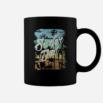 Vintage Surfer Dad Father's Day Retro Beach Coffee Mug - Seseable