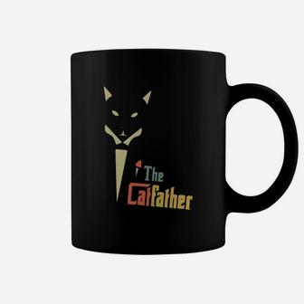 Vintage The Catfather Funny Cat Dad Father Of Cats Retro Sunset Kitty Kitten Lover Coffee Mug - Seseable