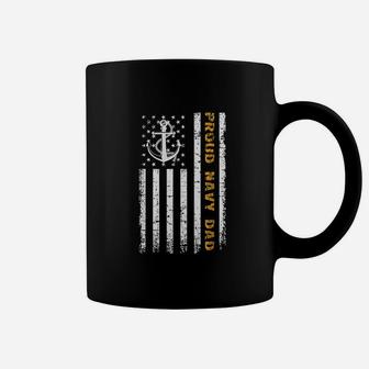 Vintage Usa American Flag Proud Navy Dad Gifts Coffee Mug - Seseable