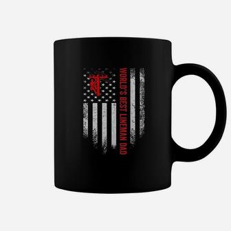 Vintage Usa American Flag Worlds Best Lineman Dad Funny Coffee Mug - Seseable