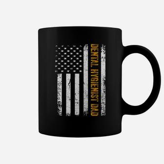 Vintage Usa Dental Hygienist Dad American Flag Father's Day T-shirt Coffee Mug - Seseable