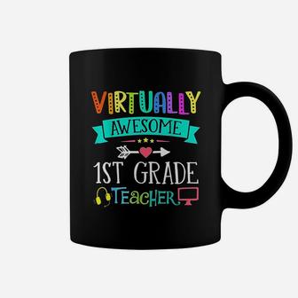 Virtual First Grade Teacher Home Learning Back To School Coffee Mug - Seseable