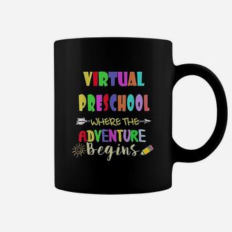 Virtual Preschool Where The Adventure Begins Teacher Kid Coffee Mug - Seseable