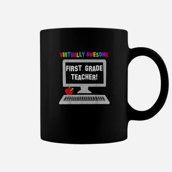 Virtually Awesome First Grade Teacher Coffee Mug - Seseable