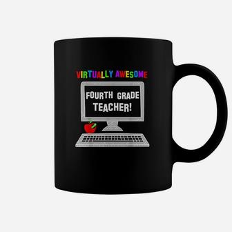 Virtually Awesome Fourth Grade Teacher Back To School Coffee Mug - Seseable