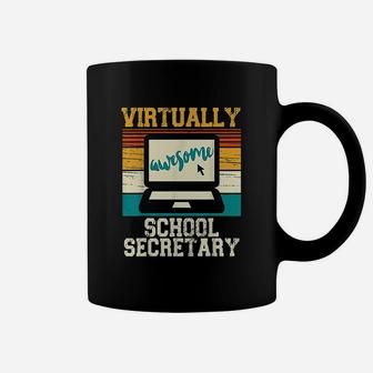 Virtually Awesome School Secretary Vintage Retro Coffee Mug - Seseable