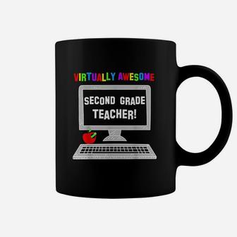 Virtually Awesome Second Grade Teacher Back To School Coffee Mug - Seseable