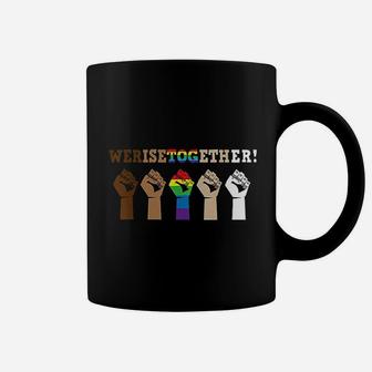 We Rise Together Support Gay Pride Black Lives Coffee Mug - Seseable