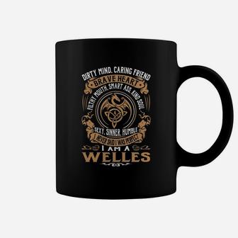 Welles Brave Heart Dragon Name Coffee Mug - Seseable
