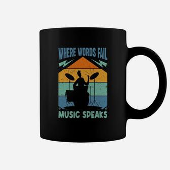 Where Words Fail Music Speak I Love Music Coffee Mug - Seseable
