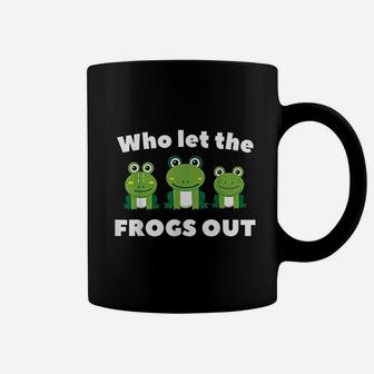 Who Let The Frogs Out Kids Preschool Frog Squad Frog Lover Coffee Mug | Seseable CA